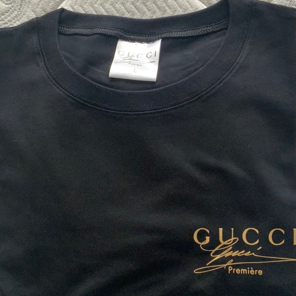 🏖️Gucci Premiere Promotional Large Cotton Long Sleeve Black T Shirt Unis… - Picture 6 of 7